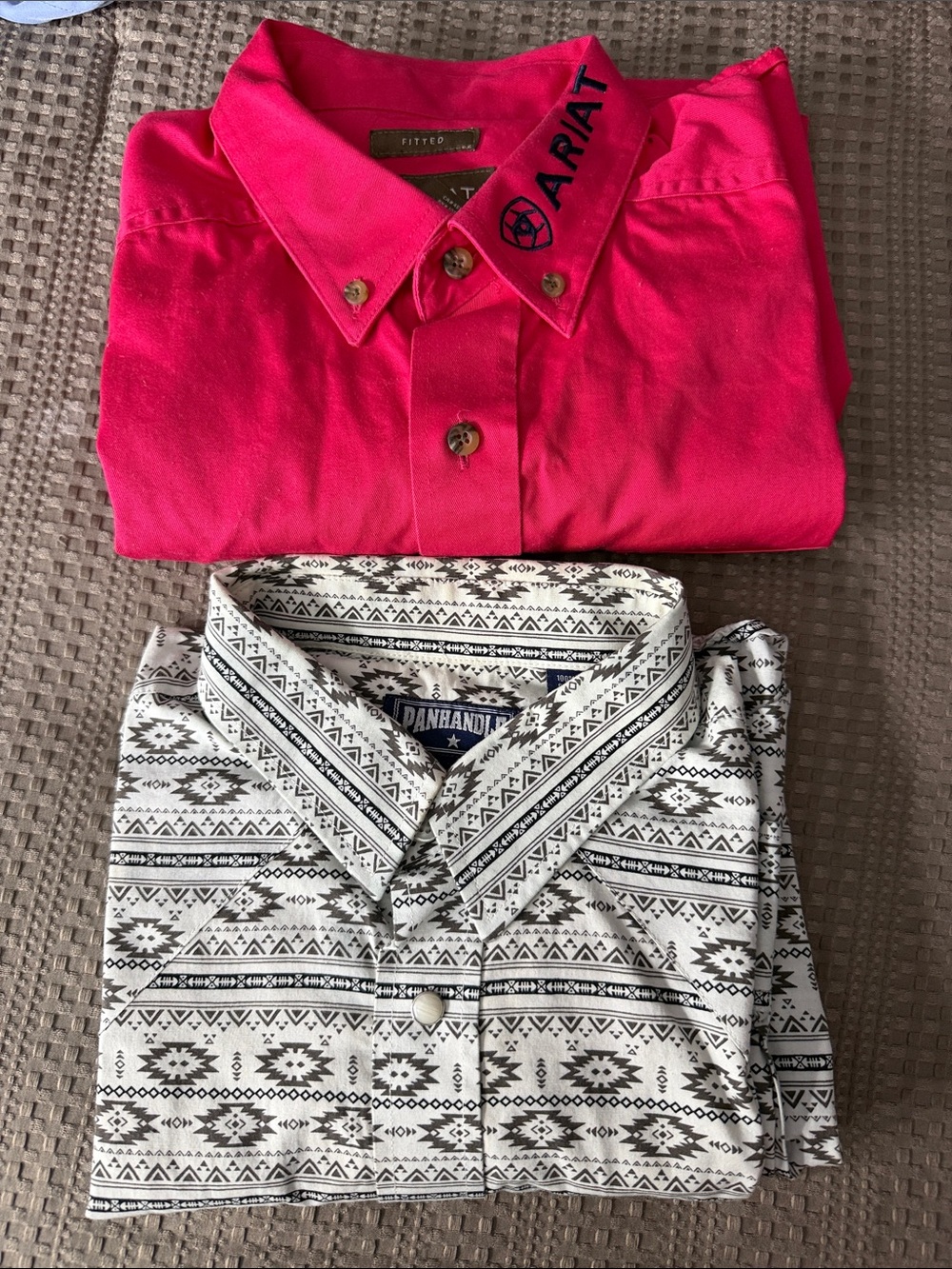 Ariat Bright Pink  and black/white long sleeve both for 60 or best ofert